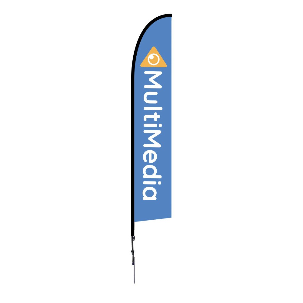 14 ft. Large Falcon® Flag — Single Sided Graphic Package / Spike Base